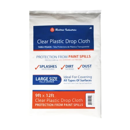Gordon Brush 9' x 12' Plastic Drop Cloth, PK12 R50150